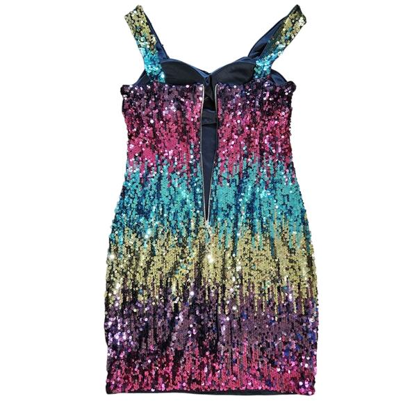 GUESS multicolor sequin sheath dress size 12 - Picture 4 of 12